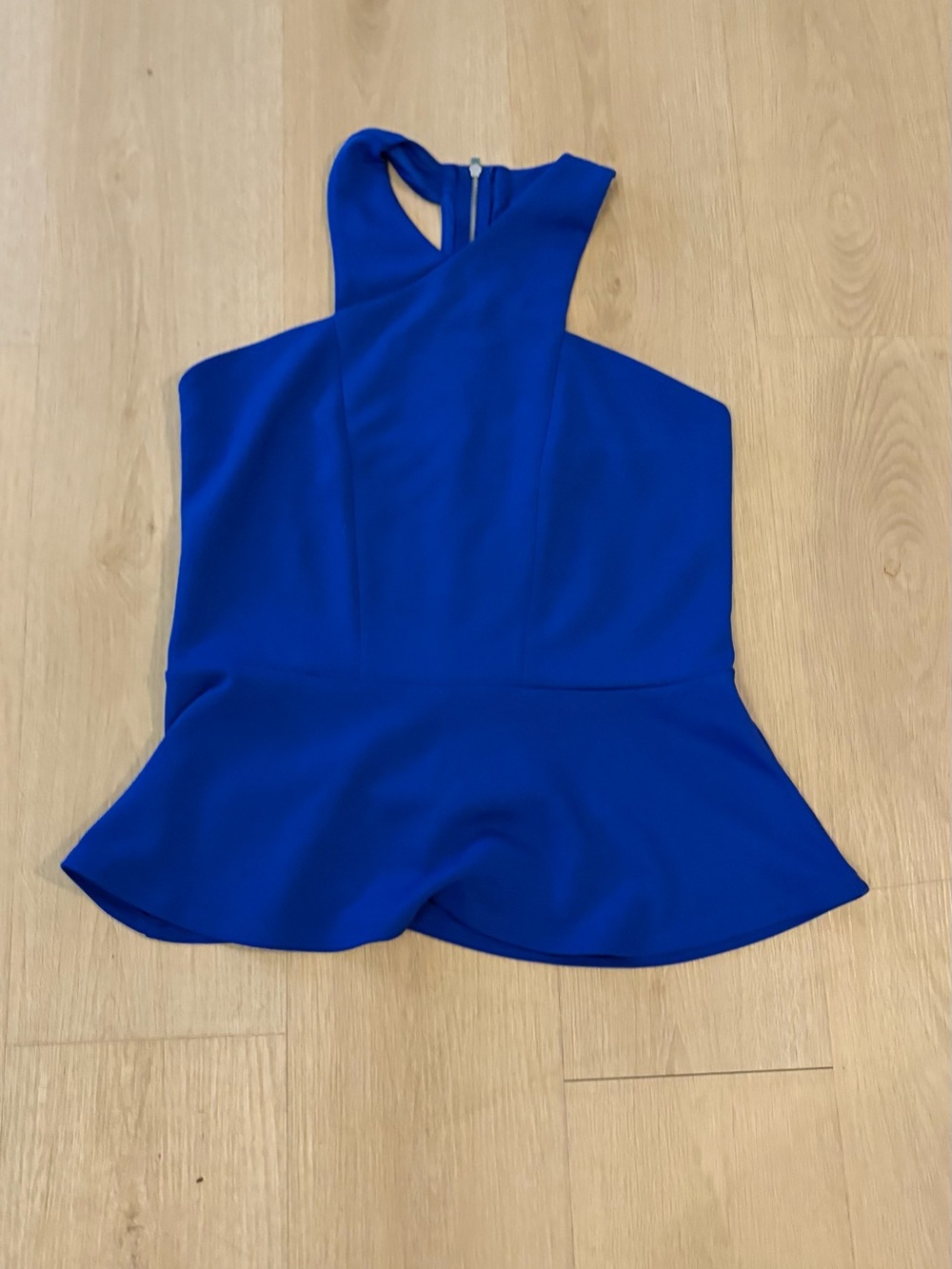 Express Royal Blue One-Shoulder Peplum Camisole